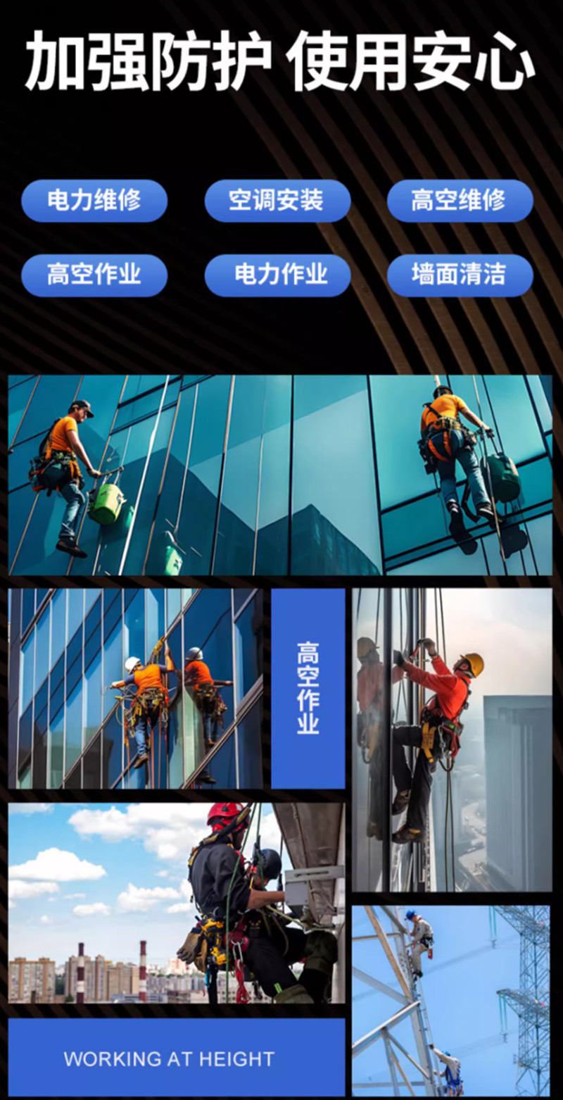 高处作业人员佩戴了人体防坠器
