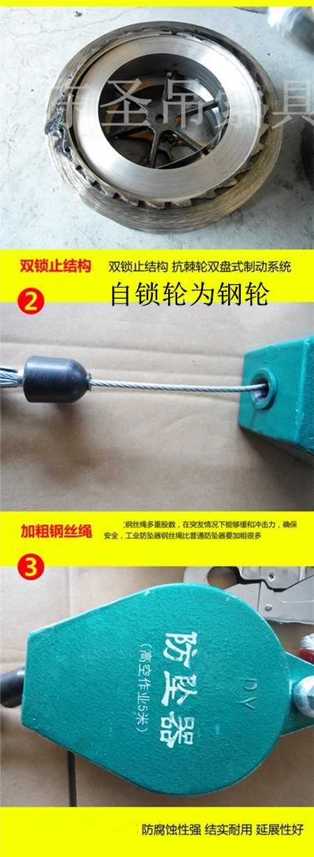 人体防坠器结构及自锁轮示意图